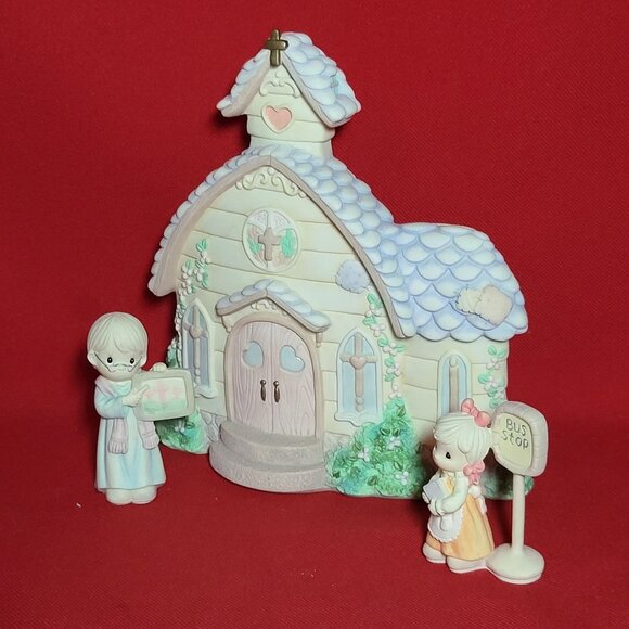 Precious Moments Village Collection Sunday Morning Church Service 1994 - Picture 10 of 15